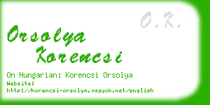 orsolya korencsi business card